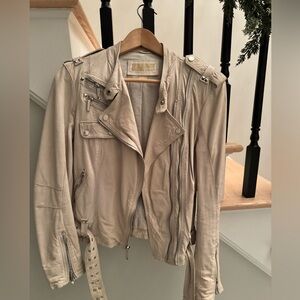 Michael Kors Women's Cream Leather Jacket